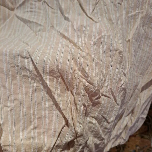 Crossover cropped striped shirt 100% Cotton - Picture 2 of 12